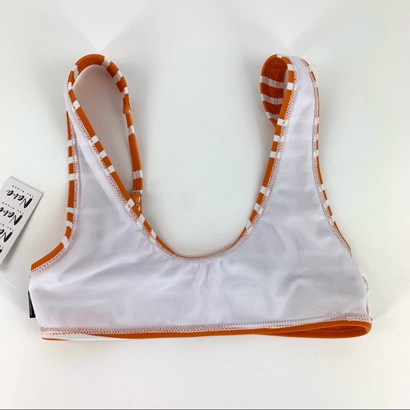 NaNa NWT Orange Striped LES ILES Naomi Bralette Bikini Top, XS - Picture 12 of 16